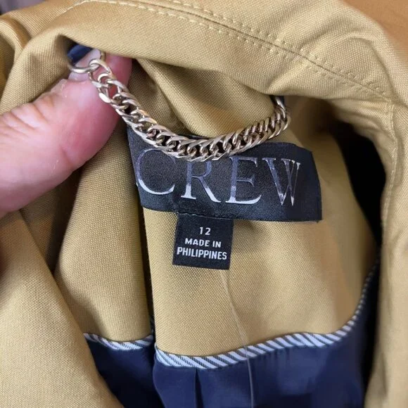 J.Crew Womens $298 Cropped Icon Trench Coat Brown Size 12 CC076 - Picture 9 of 9